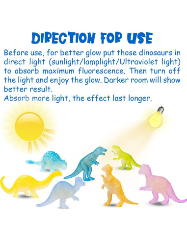48 Piezas Figuras de Dinosaurios Brillantes AugToy