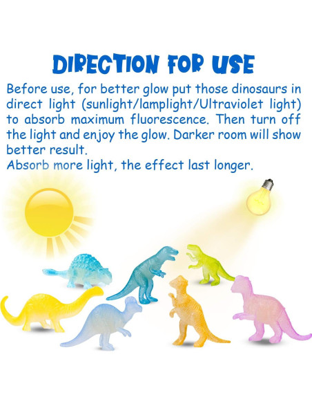 48 Piezas Figuras de Dinosaurios Brillantes AugToy 48 Piezas Figuras de Dinosaurios Brillantes AugToy