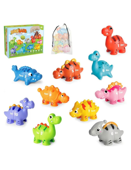 Juego de Dinosaurios Numéricos Jetbotell 20 Piezas Educativo