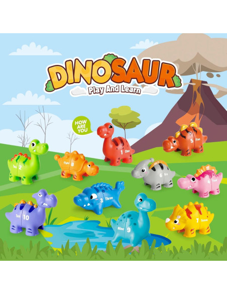 Juego de Dinosaurios Numéricos Jetbotell 20 Piezas Educativo
