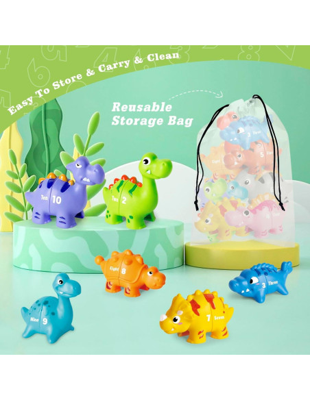Juego de Dinosaurios Numéricos Jetbotell 20 Piezas Educativo
