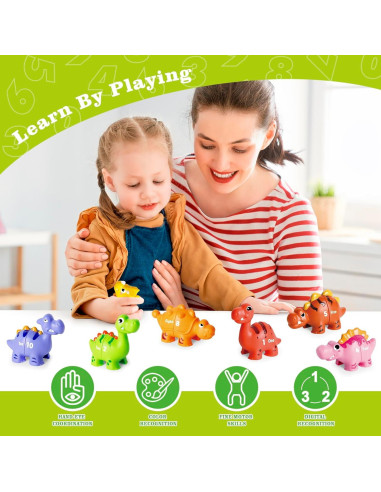 Juego de Dinosaurios Numéricos Jetbotell 20 Piezas Educativo