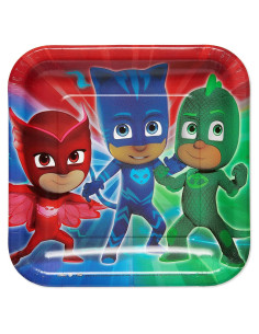 Platos de Cena Cuadrados PJ Masks American Greetings - 8 Pzs