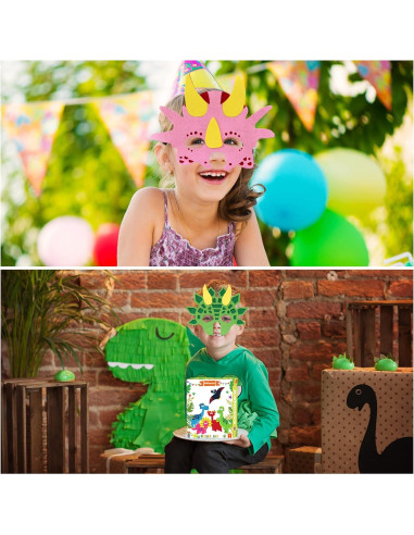 Máscaras de Fieltro Zalmoxe para Niños - Fiesta Dinosaurio