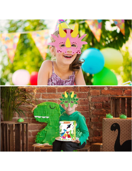 Máscaras de Fieltro Zalmoxe para Niños - Fiesta Dinosaurio