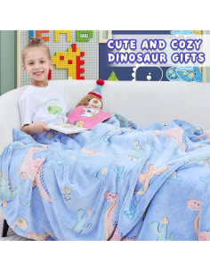 Manta de Dinosaurio Inhand 127x152 cm Brilla en la Oscuridad 2