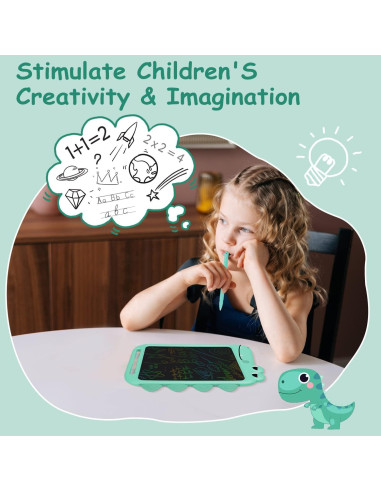Tableta de Escritura LCD Fullware 10" Verde Dinosaurio