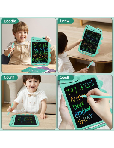 Tableta de Escritura LCD Fullware 10" Verde Dinosaurio