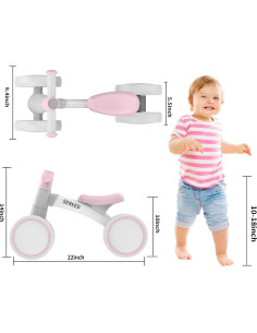 Bicicleta de Equilibrio SEREED UD30 Rosa para Bebés 1-2 Años 2