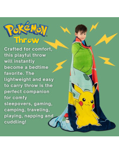 Manta Pokémon Franco Pikachu y Bulbasaur 116x152 cm 2