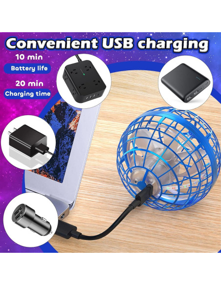 Bola Orbital Voladora Tikduck Azul Mini Drone Controlado