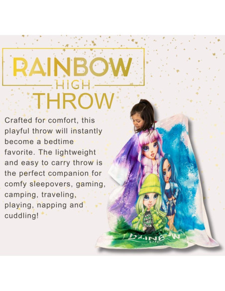 Throw Franco Rainbow High 116x152 cm Suave Micro Raschel