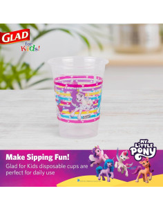Vasos de Plástico Glad para Niños Mis Pequeños Ponis 16oz - 36 Pzas 2