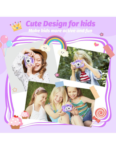 Cámara Infantil Digital HOOMOON 1080P con Tarjeta SD 32GB