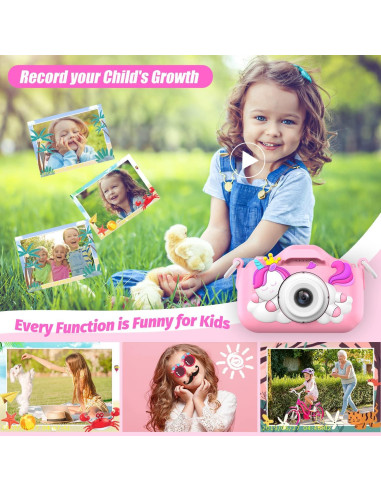 Cámara Infantil Digital HOOMOON X11 Unicornio Rosa 1080P
