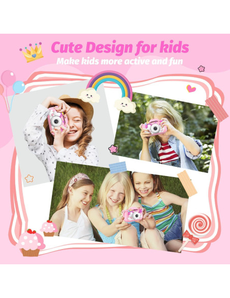 Cámara Infantil Digital HOOMOON X11 Unicornio Rosa 1080P