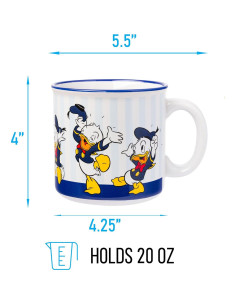 Taza Cerámica Silver Buffalo Pato Donald 590 ml Rayas 2