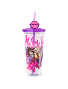 Vaso Frío Silver Buffalo Bratz 710 ml con Tapa y Popote
