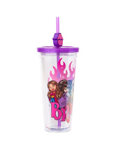 Vaso Frío Silver Buffalo Bratz 710 ml con Tapa y Popote 2