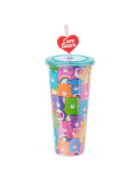 Taza Fría Silver Buffalo Care Bears 710ml con Tapa y Popote