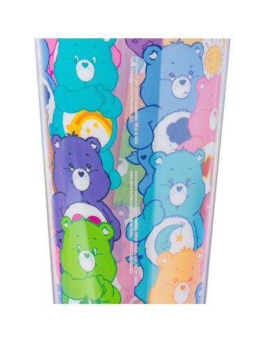 Taza Fría Silver Buffalo Care Bears 710ml con Tapa y Popote