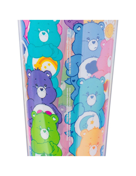 Taza Fría Silver Buffalo Care Bears 710ml con Tapa y Popote