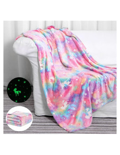 Manta Unicornio SALIMAH 127x152 cm Brilla en la Oscuridad