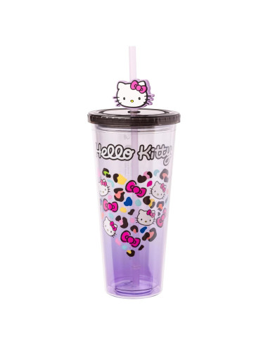 Vaso Frío Hello Kitty 710 ml con Tapa y Popote - Silver Buffalo