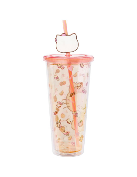 Taza Fría Silver Buffalo Hello Kitty 710 ml con Popote