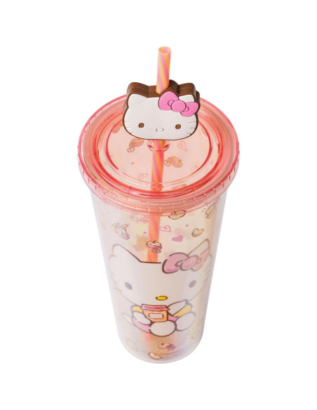 Taza Fría Silver Buffalo Hello Kitty 710 ml con Popote