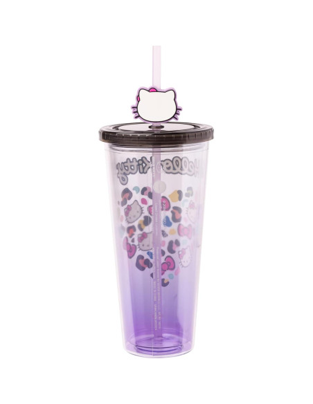 Vaso Frío Hello Kitty 710 ml con Tapa y Popote - Silver Buffalo