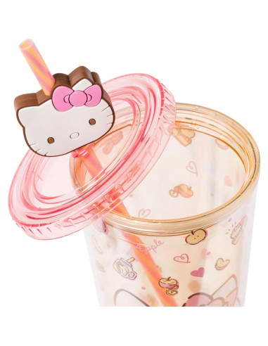 Taza Fría Silver Buffalo Hello Kitty 710 ml con Popote