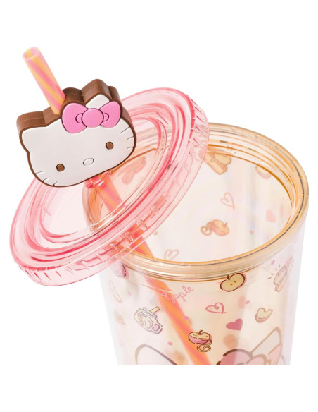 Taza Fría Silver Buffalo Hello Kitty 710 ml con Popote