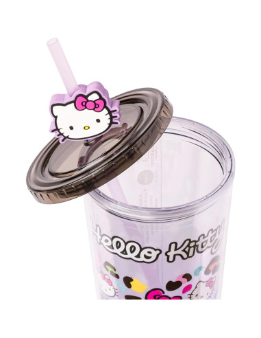 Vaso Frío Hello Kitty 710 ml con Tapa y Popote - Silver Buffalo
