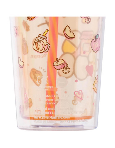 Taza Fría Silver Buffalo Hello Kitty 710 ml con Popote