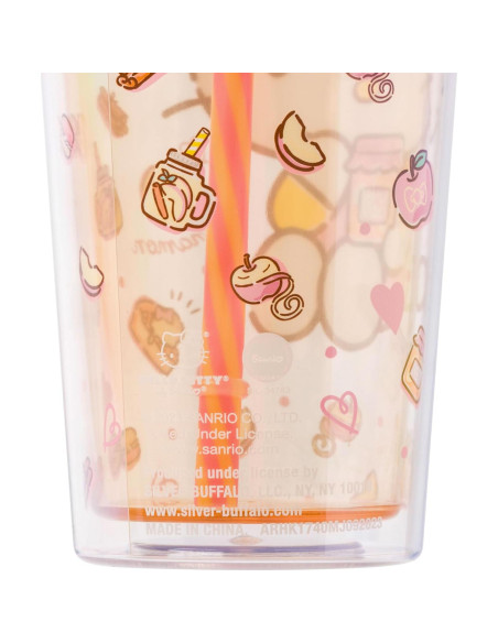 Taza Fría Silver Buffalo Hello Kitty 710 ml con Popote