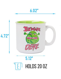 Taza Cerámica Silver Buffalo Shrek Cuidado Ogre 591 ml 2