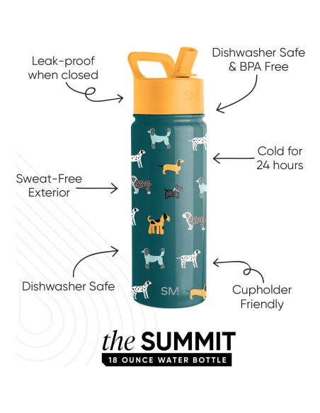 Botella de Agua Aislada Simple Modern 532ml Niños Perro