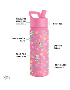Botella de Agua Simple Modern Paw Patrol 532ml con Pajita 2