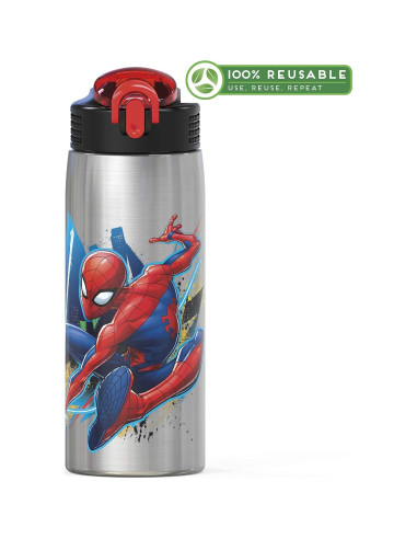 Botella de Agua Inoxidable 27oz Zak Spider-Man con Popote