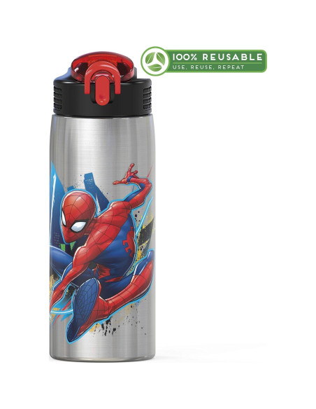 Botella de Agua Inoxidable 27oz Zak Spider-Man con Popote