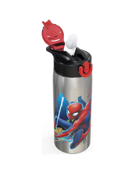 Botella de Agua Inoxidable 27oz Zak Spider-Man con Popote