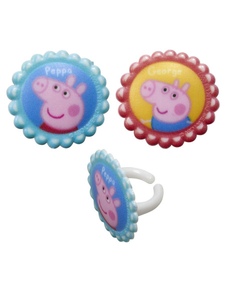 Anillos para Cupcakes Peppa Pig DecoPac - 24 Piezas