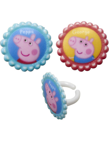 Anillos para Cupcakes Peppa Pig DecoPac - 24 Piezas