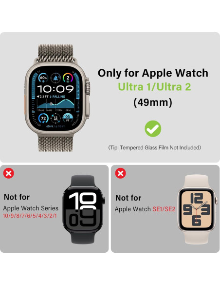 Funda Metálica Bisikor 49mm para Apple Watch Ultra 2 - Titanio