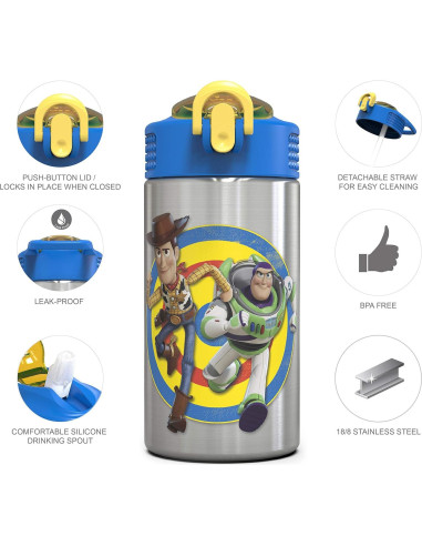 Botella de Agua Zak Designs Toy Story 4 450 ml con Popote