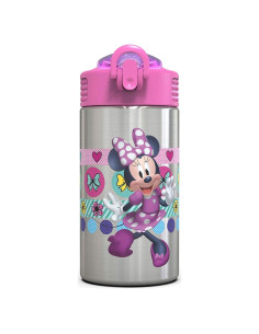 Botella de Agua Infantil Zak Designs Minnie 15.5 oz Acero Inoxidable