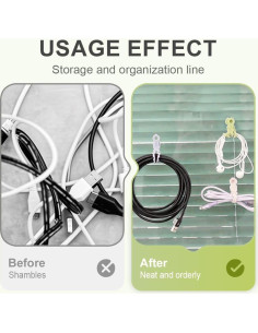Organizador de Cables de Datos Foxiod 5PCS Silicona Reutilizable 2