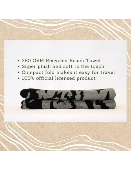 Toalla de Playa Franco Batman 147x71 cm 100% Reciclada