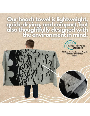 Toalla de Playa Franco Batman 147x71 cm 100% Reciclada